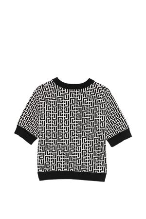 maglia con logo e bottoni BALMAIN PARIS KIDS | BY9A71Z3491104NE